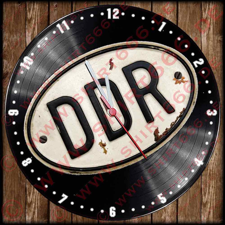 Vinyl LP Uhr DDR Autoschild alt